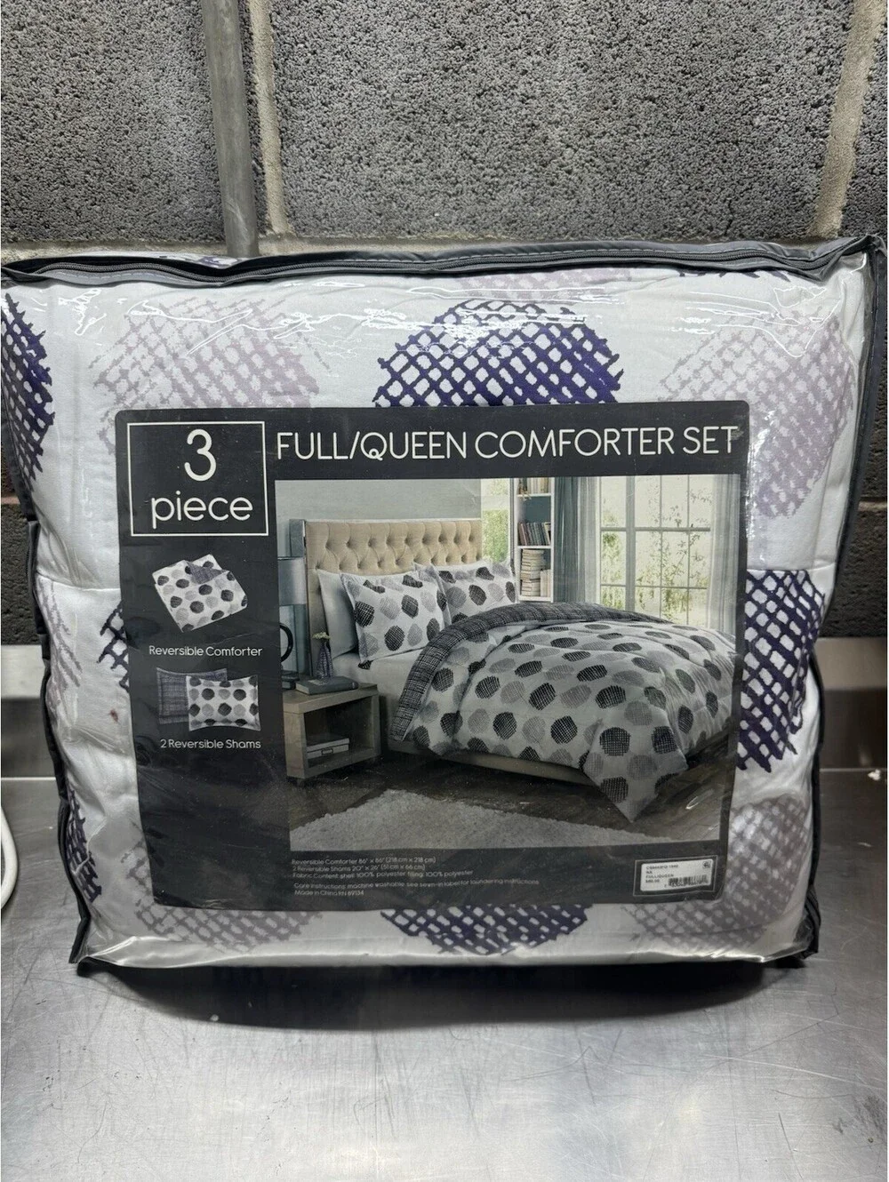 Paris Comforter Set 3 Pc Bedding REVERSIBLE FULL / QUEEN